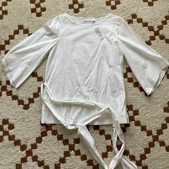New York and Co white cotton tie top - Picture 2 of 11